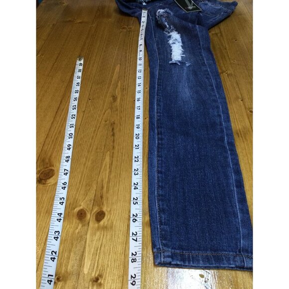 Vella Jean Womens Distressed Skinny Jeans Size 1 Cotton Blend Blue Stretch - Picture 9 of 9